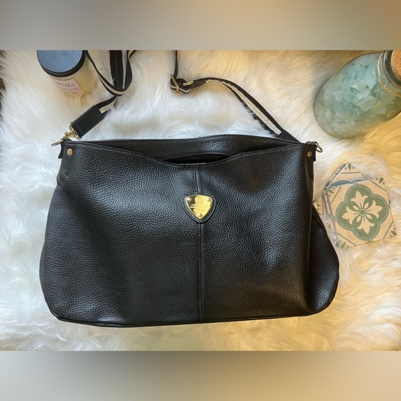 ATAO black leather tote double strap bag - Picture 2 of 10